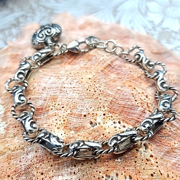 Brighton "BIBI SCROLL" Intricate Heart Charm bracelet ❤️ Bohemian and Beautiful! - Picture 6 of 10